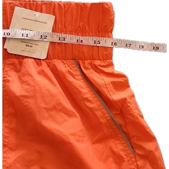NWT FABLETICS Women's Ultra High Waisted Piped Nylon Shorts Orange | Size L - Picture 8 of 8